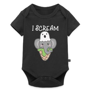 Elephant Halloween Ghost I Scream Ice Cream Pun - Baby Premium short-sleeve bodysuit - black - Front
