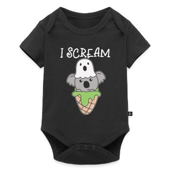 Koala Halloween Ghost I Scream Ice Cream Pun - Baby Premium short-sleeve bodysuit - black - Front
