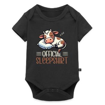 Cow Official Sleep Shirt Funny Cow Pajamas - Baby Premium short-sleeve bodysuit - black - Front