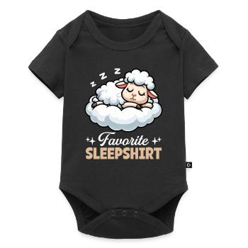 Official Sleep Shirt Funny Sheep Pajamas - Baby Premium short-sleeve bodysuit - black - Front