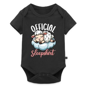 Official Sleep Shirt Funny Sheep Pajamas - Baby Premium short-sleeve bodysuit - black - Front