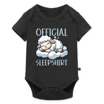 Official Sleep Shirt Funny Sheep Pajamas - Baby Premium short-sleeve bodysuit - black - Front