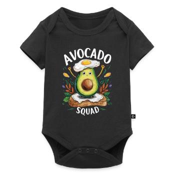 Funny Avocado Squad Breakfast Lover - Baby Premium Kurzarmbody - Schwarz - Vorne