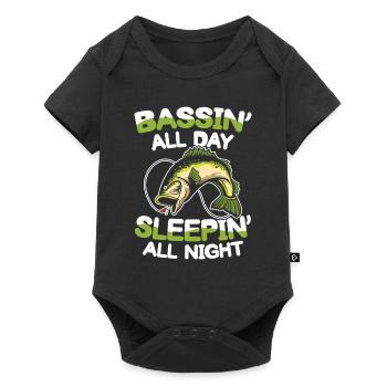 Bassin' All Day Sleepin' All Night - Baby Premium Kurzarmbody - Schwarz - Vorne