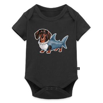 Dachshund In Costumes Funny Shark - Baby Premium short-sleeve bodysuit - black - Front