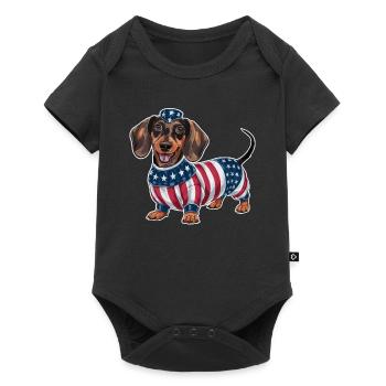 Dachshunds in American Flag Costumes - Baby Premium short-sleeve bodysuit - black - Front