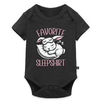 Chemise de nuit officielle Funny Rabbit Rabbit - Body à manches courtes Premium Bébé - noir - Devant