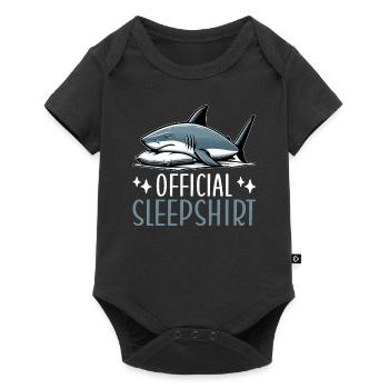 Official Sleep Shirt Funny Shark Pajamas - Baby Premium short-sleeve bodysuit - black - Front