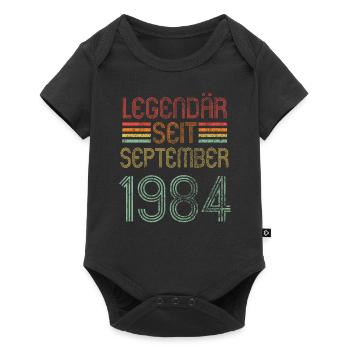 Legendär seit September 1984, Retro, Geburtstag - Baby Premium Kurzarmbody - Schwarz - Vorne