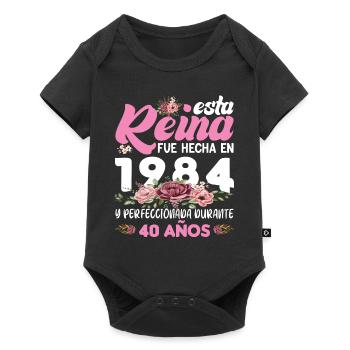 Cadeau d’anniversaire 40 ans femme Fabriqué en 1984 - Body à manches courtes Premium Bébé - noir - Devant