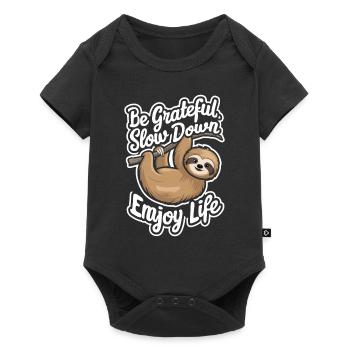 Be grateful, slow down, enjoy life - - Baby Premium short-sleeve bodysuit - black - Front