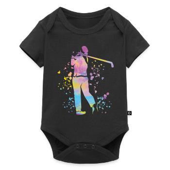 Golfer Colorsplash Kids Miniature Golf - Baby Premium short-sleeve bodysuit - black - Front