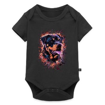 Rottweiler Art Dessin Abstrait Chien - Body à manches courtes Premium Bébé - noir - Devant