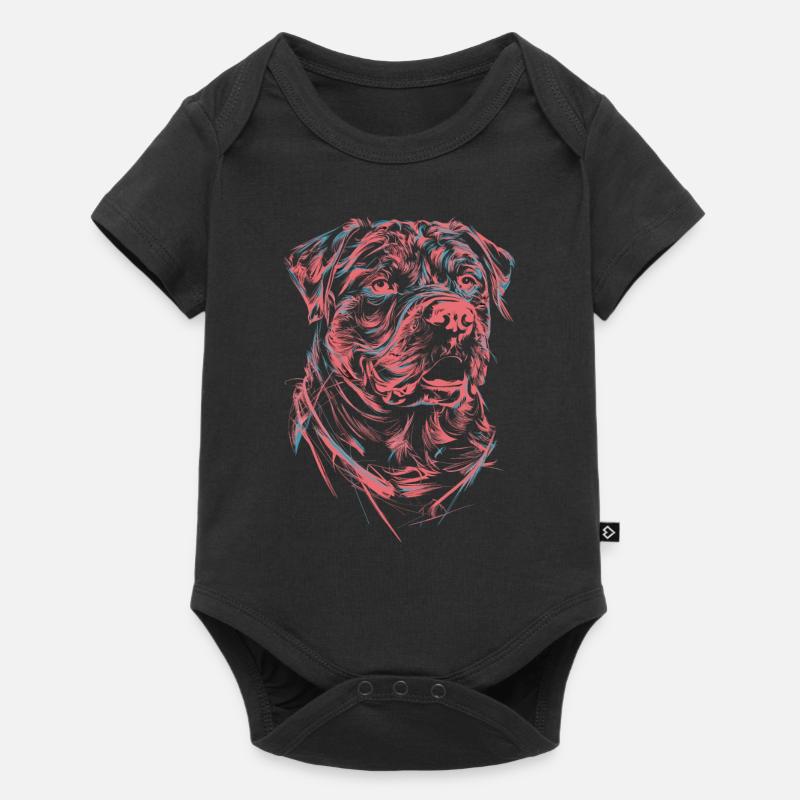 Rottweiler dessin abstrait chien illustration - Body à manches courtes Premium Bébé - noir