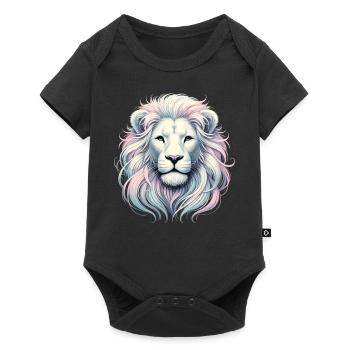 Lion blanc dans le style de l’art pastel - Body à manches courtes Premium Bébé - noir - Devant