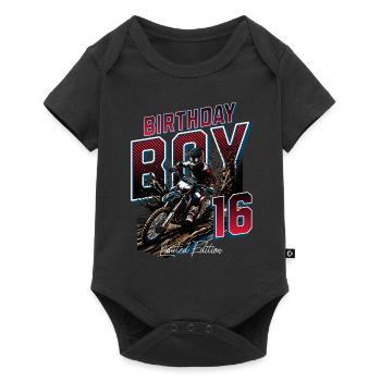 16e anniversaire de motocross - Body à manches courtes Premium Bébé - noir - Devant
