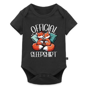 Official Sleep Shirt Funny Fox Pajamas - Baby Premium short-sleeve bodysuit - black - Front