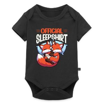 Official Sleep Shirt Funny Fox Pajamas - Baby Premium short-sleeve bodysuit - black - Front