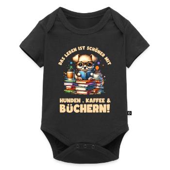 La lecture est mon passe-temps - la vie est plus belle avec - Body à manches courtes Premium Bébé - noir - Devant