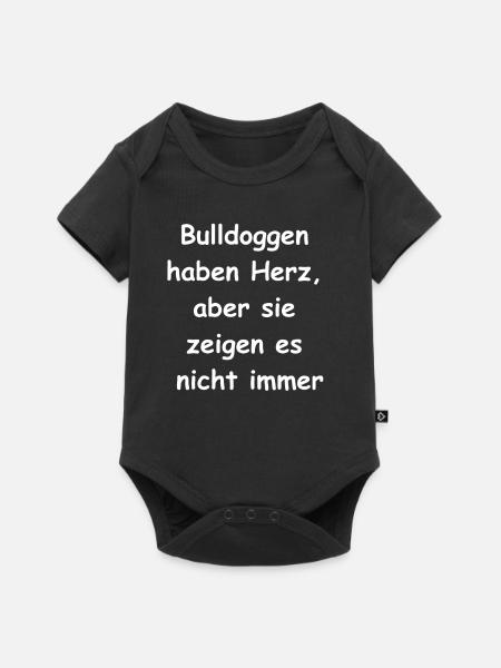 Herzige Bulldogge Geschenk - Baby Premium Kurzarmbody - Schwarz