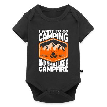 Je veux faire du camping et sentir comme un feu de camp - Body à manches courtes Premium Bébé - noir - Devant