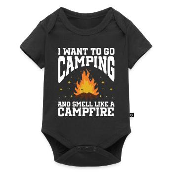 Je veux faire du camping et sentir comme un feu de camp - Body à manches courtes Premium Bébé - noir - Devant