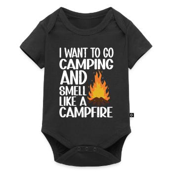 Je veux faire du camping et sentir comme un feu de camp - Body à manches courtes Premium Bébé - noir - Devant