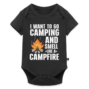 Je veux faire du camping et sentir comme un feu de camp - Body à manches courtes Premium Bébé - noir - Devant