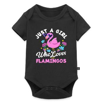 Fille qui aime les flamants roses - Body à manches courtes Premium Bébé - noir - Devant