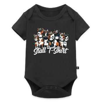 Pferde Stall Geschenk Gbeurtstag Reiten - Baby Premium Kurzarmbody - Schwarz - Vorne