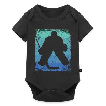 joueurs de hockey sur glace vintage hockey sur glace - Body à manches courtes Premium Bébé - noir - Devant