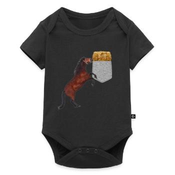 Cheval Cherchant Du Foin Dans Votre Fausse Poche Drôle - Body à manches courtes Premium Bébé - noir - Devant