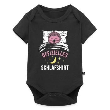 Offizielles Schlafshirt lustiges Igel Geschenk - Baby Premium Kurzarmbody - Schwarz - Vorne