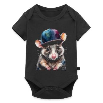 Opossum Snapback Cap Cool Tier Design Print - Baby Premium short-sleeve bodysuit - black - Front