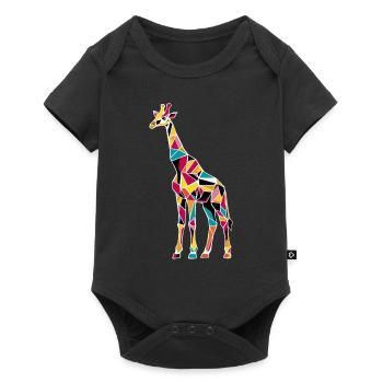 Colorful Giraffe Mosaic Artwork - Baby Premium short-sleeve bodysuit - black - Front