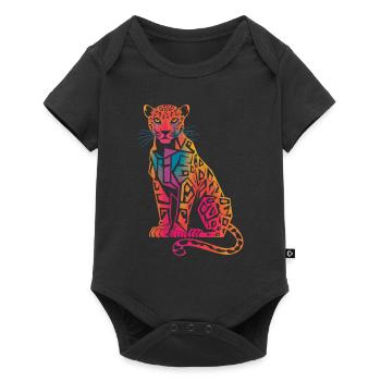 Colorful Geometric Leopard - Baby Premium short-sleeve bodysuit - black - Front