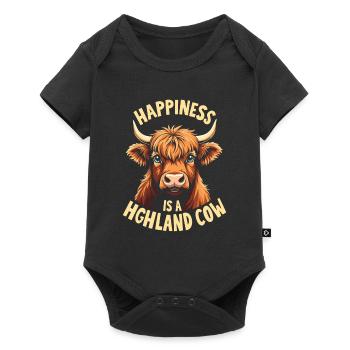 Scottish Highland Cattle Highland Cow Highland Cow - Baby Premium short-sleeve bodysuit - black - Front
