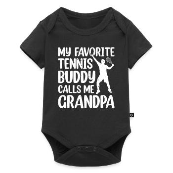 Mon copain de tennis préféré m’appelle Grand-père Tennis P - Body à manches courtes Premium Bébé - noir - Devant