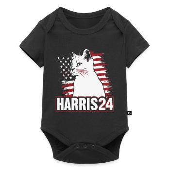Kamala Harris 24 Cat Lady Supporter - Baby Premium short-sleeve bodysuit - black - Front