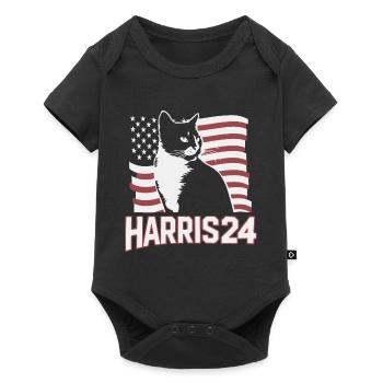 Kamala Harris 24 Cat Lady Supporter - Baby Premium short-sleeve bodysuit - black - Front
