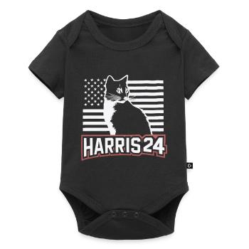 Kamala Harris 24 Cat Lady Supporter - Baby Premium short-sleeve bodysuit - black - Front