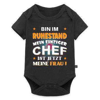 Bin im Ruhestand, Chef ist meine Frau - Baby Premium Kurzarmbody - Schwarz - Vorne