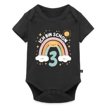 3rd Birthday Shirt Rainbow Cloud - Baby Premium short-sleeve bodysuit - black - Front