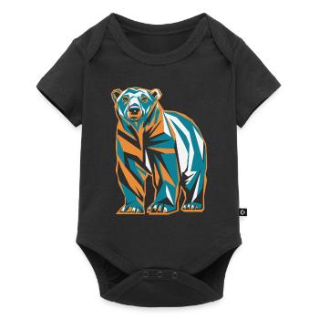 Colorful Bear in Geometric Style - Baby Premium short-sleeve bodysuit - black - Front