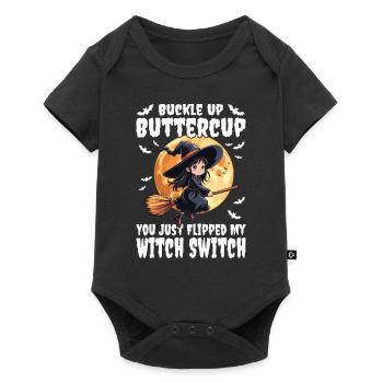 Costume de sorcière d’Halloween Balai de sorcière - Body à manches courtes Premium Bébé - noir - Devant
