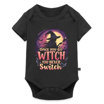 Costume de sorcière d’Halloween Balai de sorcière - Body à manches courtes Premium Bébé - noir - Devant