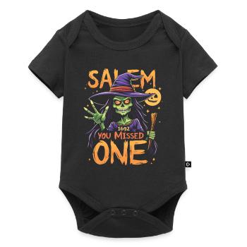 Costume de sorcière d’Halloween Balai de sorcière - Body à manches courtes Premium Bébé - noir - Devant