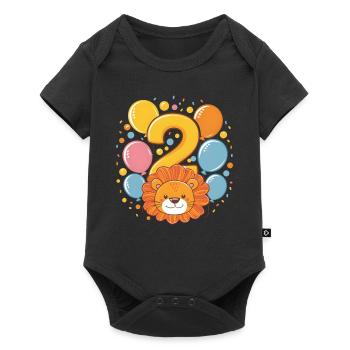 2ème anniversaire Leo Fête d’anniversaire des enfants - Body à manches courtes Premium Bébé - noir - Devant
