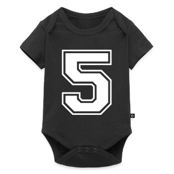 Number 5 - Baby Premium short-sleeve bodysuit - black - Front