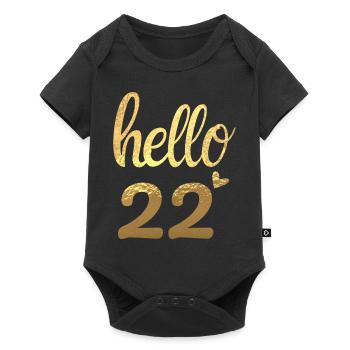Hello 22 doré - Body à manches courtes Premium Bébé - noir - Devant